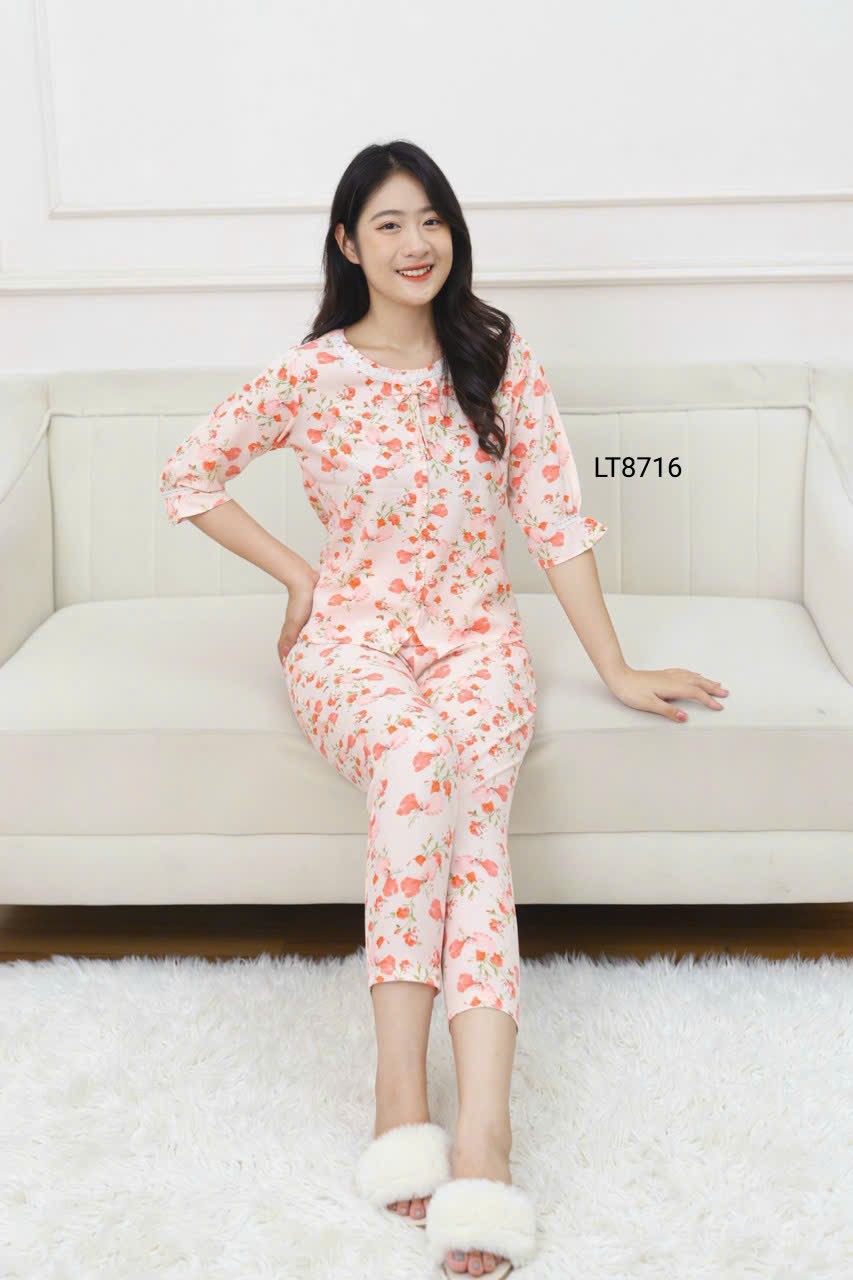 Quần áo mặc nhà, Đồ bộ nữ quần dài chất lụa xinh