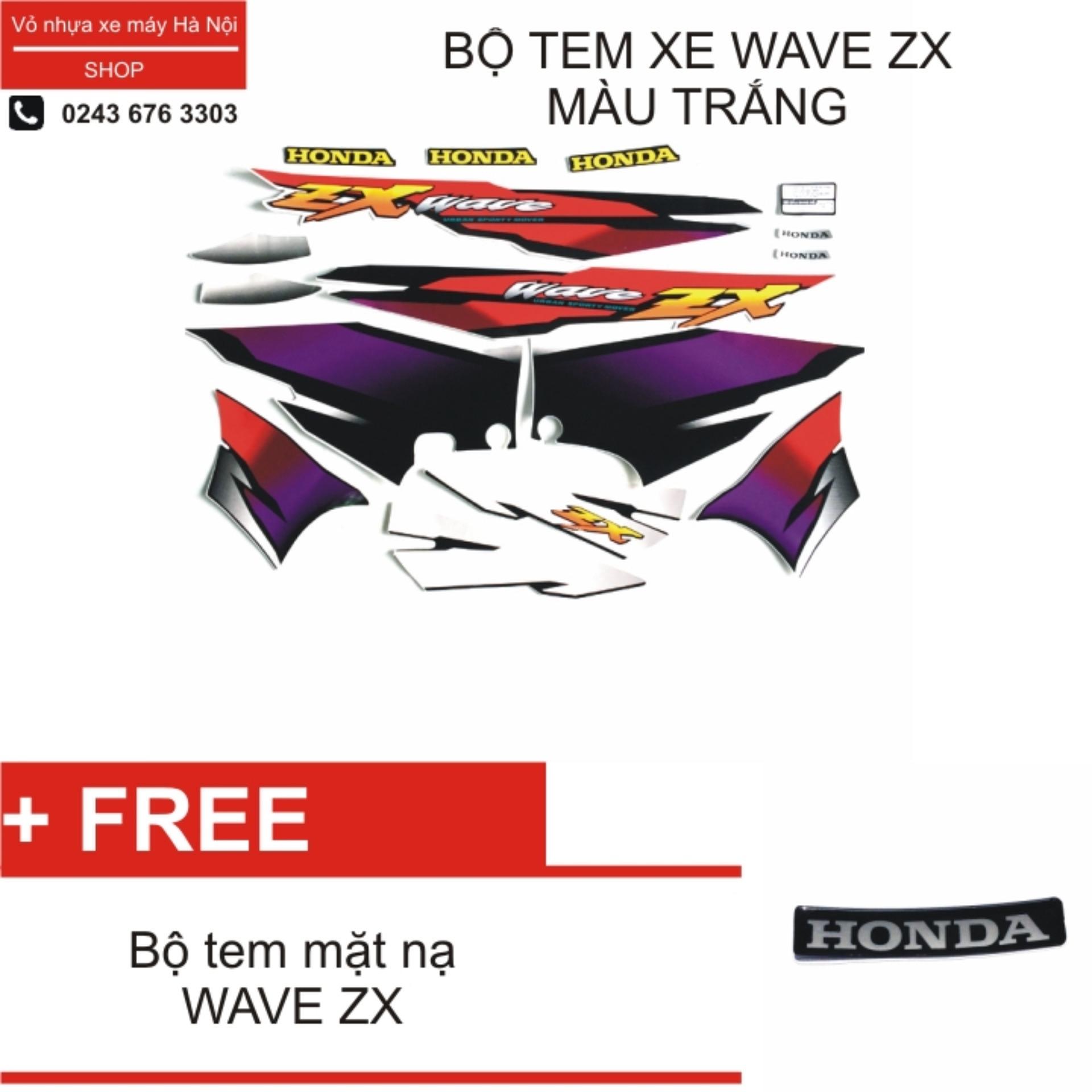 Bộ decal xe Wave ZX màu trắng