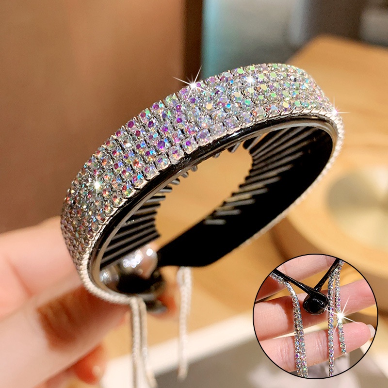 Kẹp búi tóc đính đá phong cách Hàn Quốc