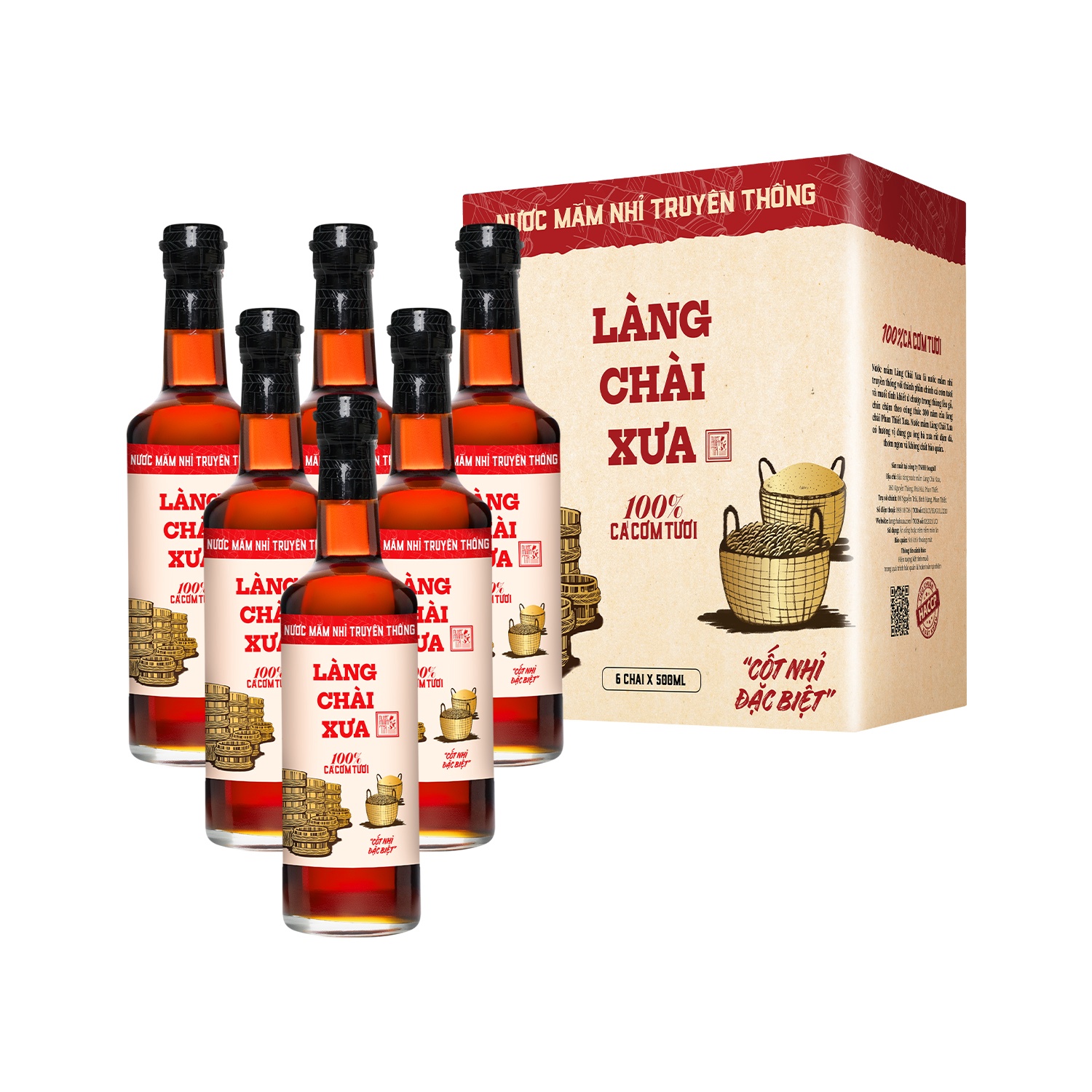 Nước mắm nhỉ truyền thống nhãn đỏ 500ml - làng chài xưa