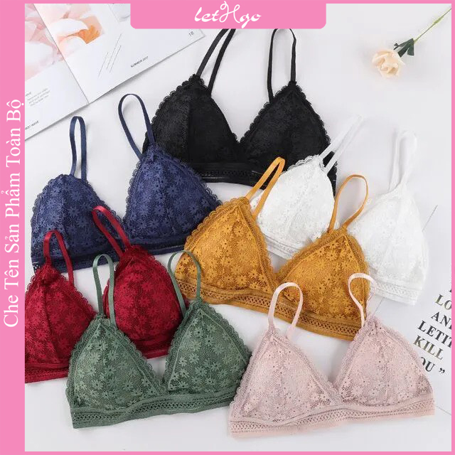 Áo Lót Bra Ren Hoa Mút Mỏng Cài Sau 7338