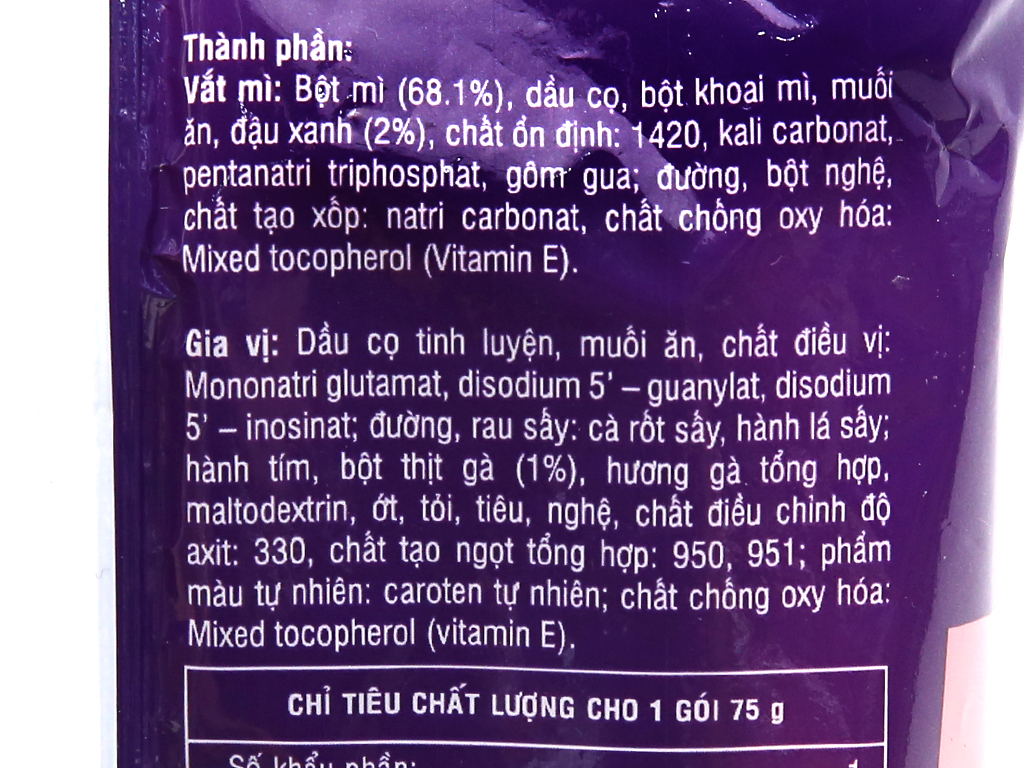 Thùng 30 gói mì Vifon vị gà tím 75g