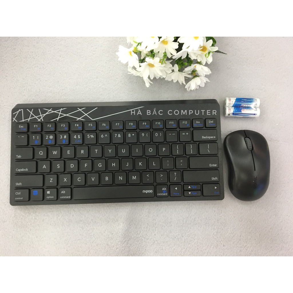 Bộ Phím Chuột Không Dây Rapoo 8000M - Bộ Phím Chuột Bluetooth ( 2 Chức Năng Usb-Wireless Bluetooth) )