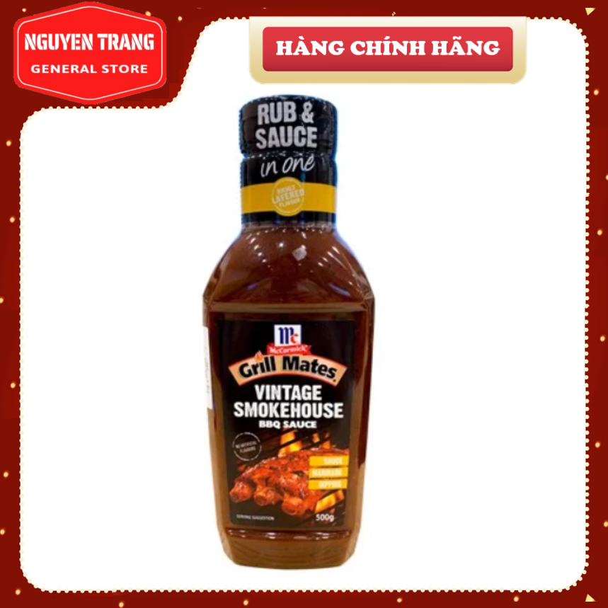 Nước Sốt Ướp Thịt Nướng BBQ McCormick vị Vintage Smoke, Brown Sugar, Chilli Pepper 500g