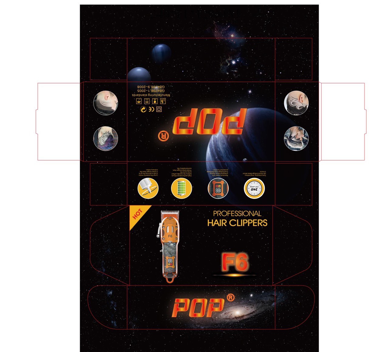 Tông đơ cắt tóc cao cấp Magic POP-F6 lưỡi kép