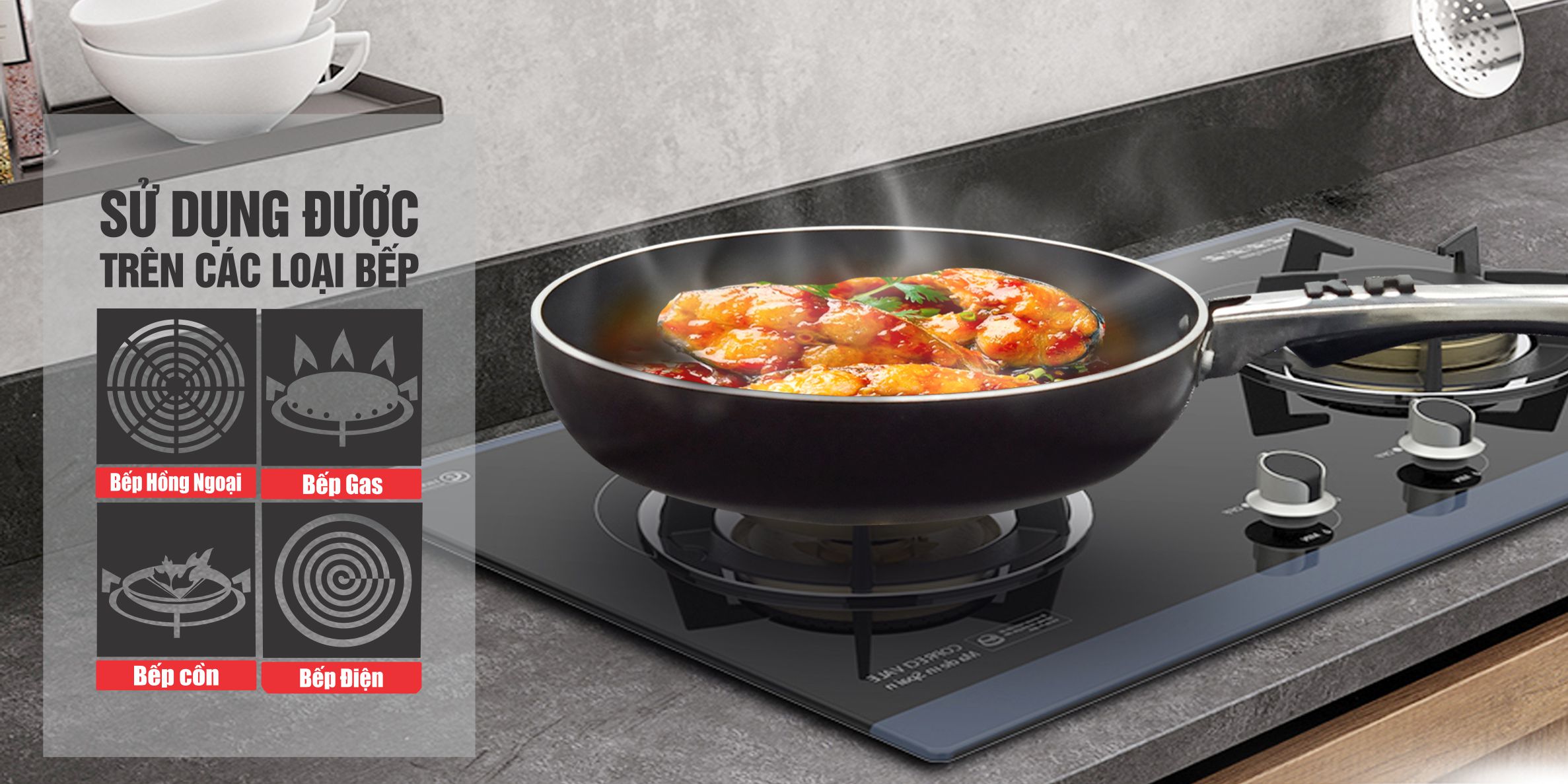 Chảo chống dính Kim Hằng 28cm KHG 0259