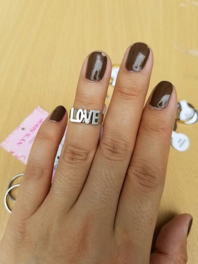 [HCM]NHẪN CHỮ LOVE INOX 100% (Sz17)