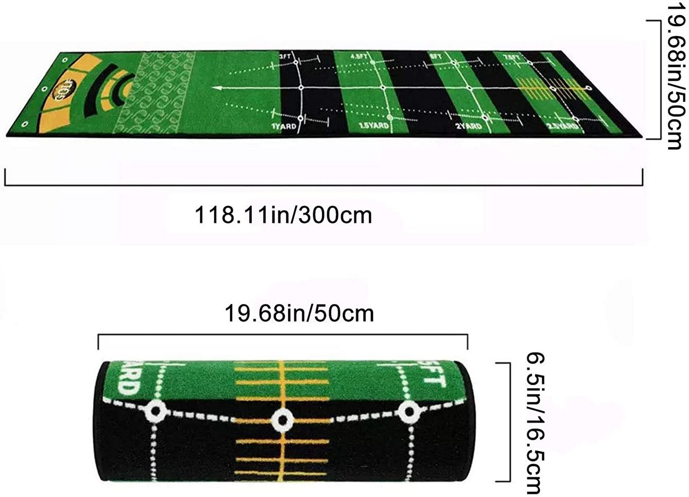 NEW 2022 - Golf Training Pads - Putting Green Mat/ Indoor Swing Hitting Practicing, Washable Carpet
