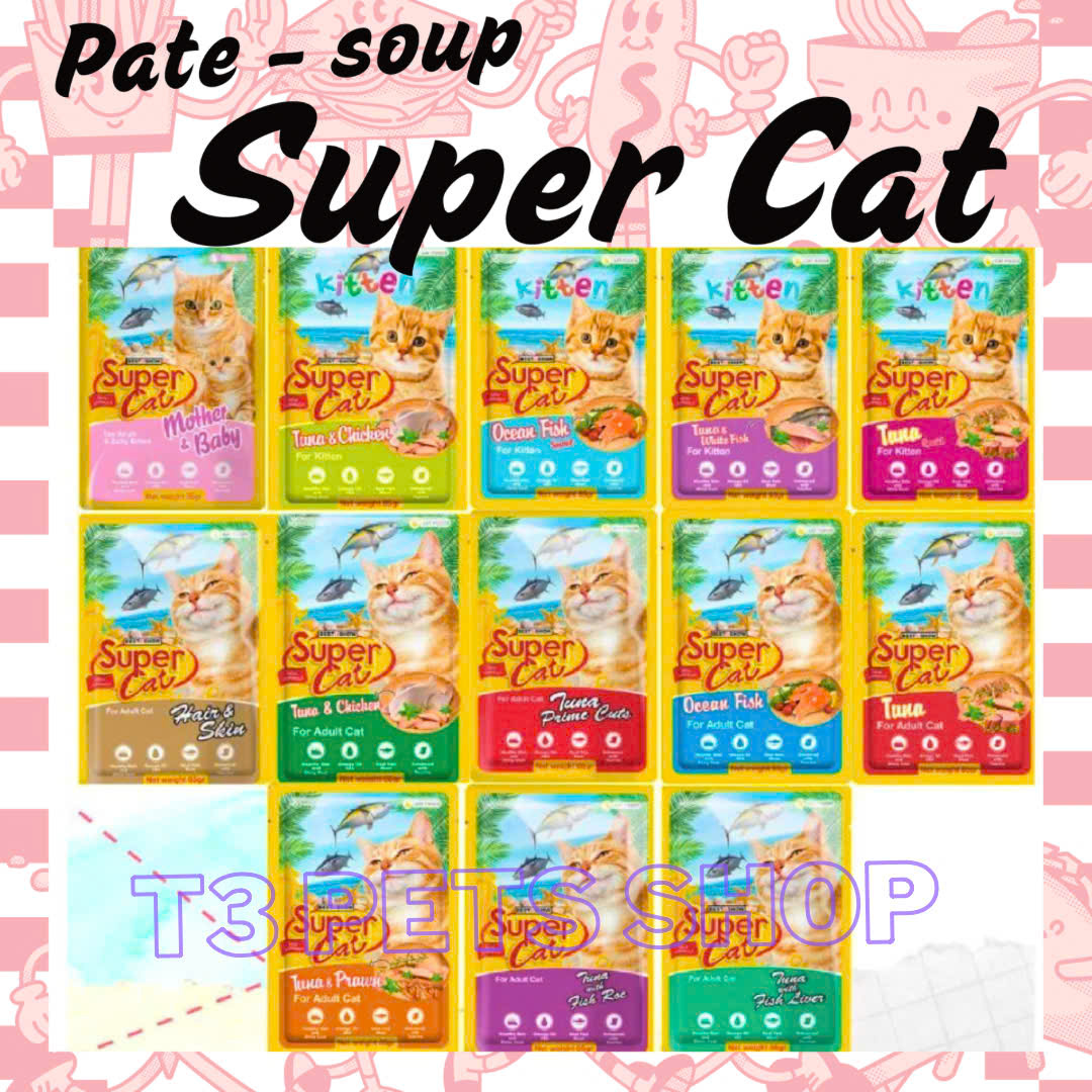 pate supercat nhiều Taurine 85gr dành cho mèo - T3 PETS SHOP