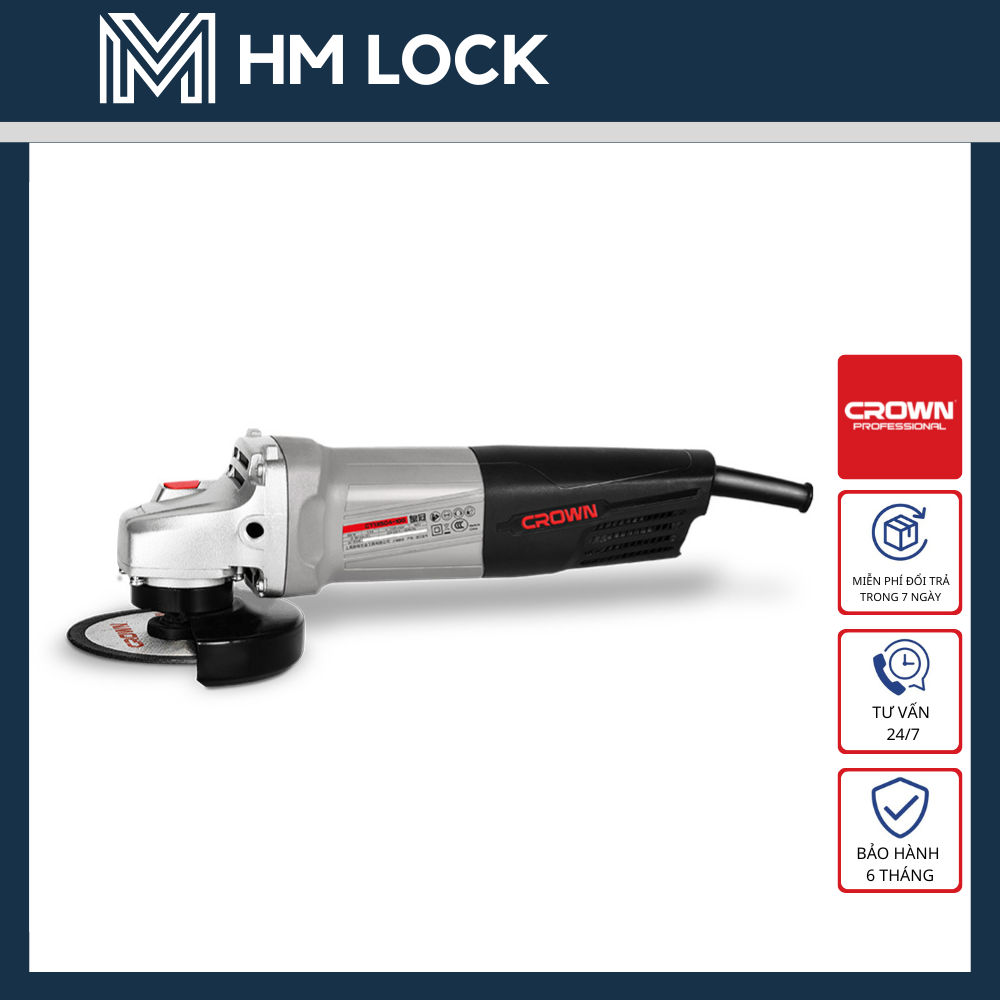 100mm máy mài góc crown 650w - tặng 2 lưỡi cắt - hàng chính hãng - ct13559-100 - hm lock