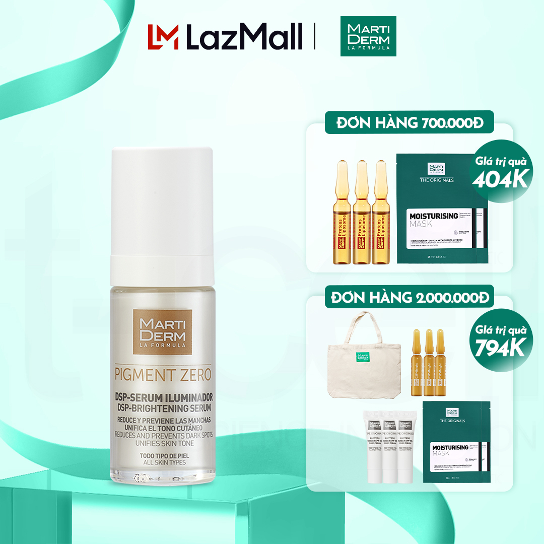 Tinh Chất Làm Sáng Da, Mờ Thâm - MartiDerm Pigment Zero DSP Serum Illuminator (30ml)