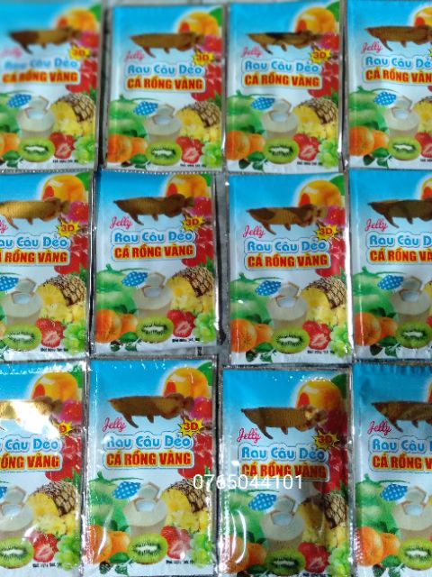 HỘP BỘT RAU CÂU DẺO 3D CÁ RỒNG VÀNG {HỘP12 GÓI}