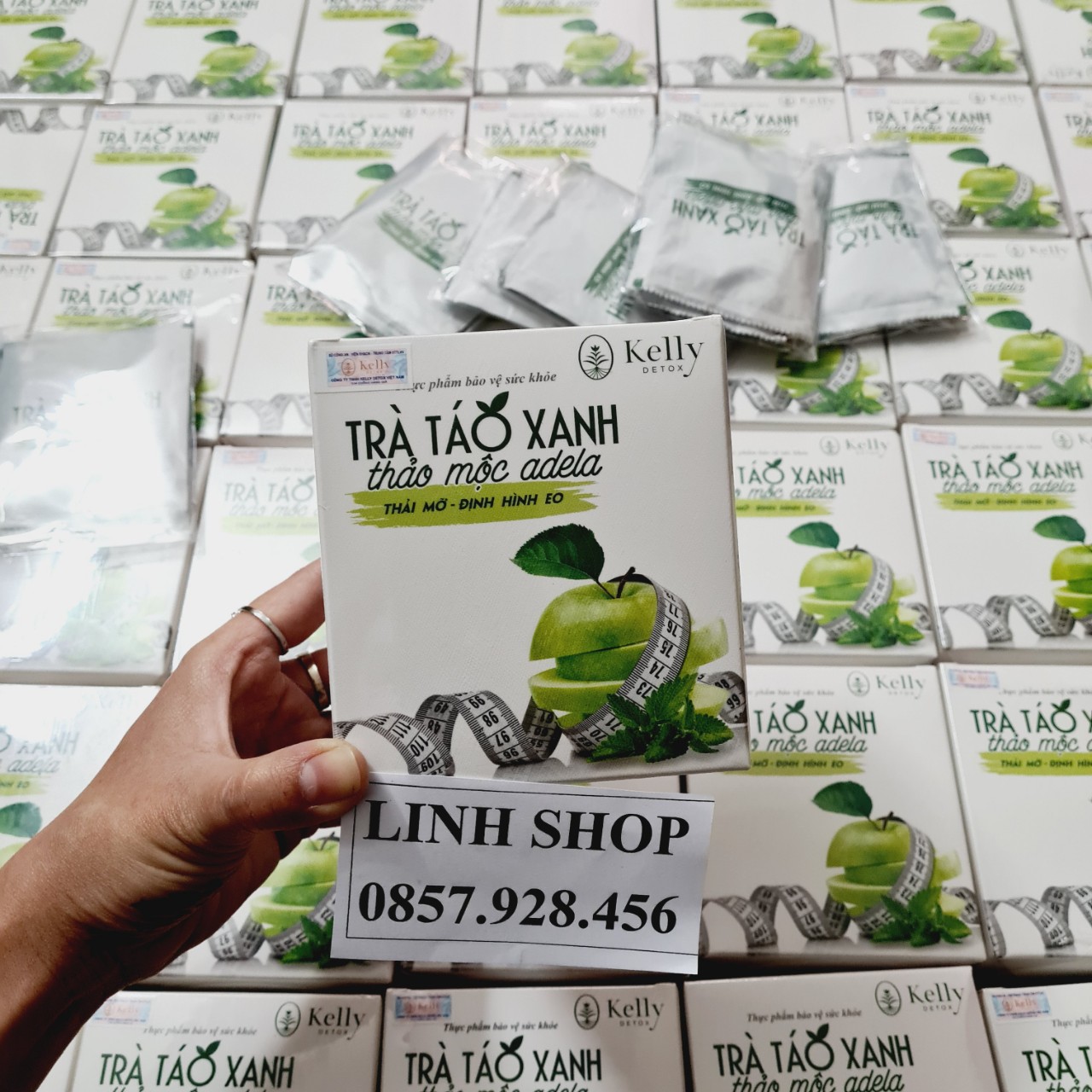 Trà táo xanh giảm cân kelly hàng chính hãng có tem check điện tử