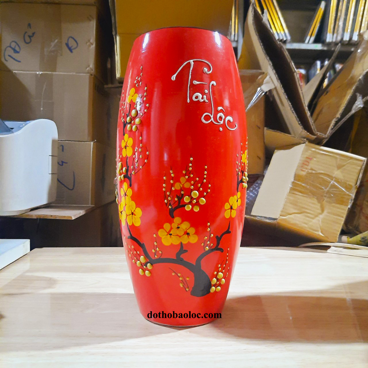 Bình bông sứ bát tràng cắm hoa tài lộc cao 30cm