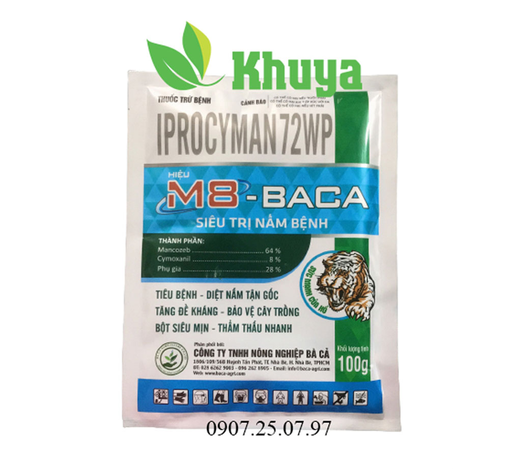Thuốc trừ bệnh iprocyman 72wp m8- baca 100gr siêu trừ nấm bệnh