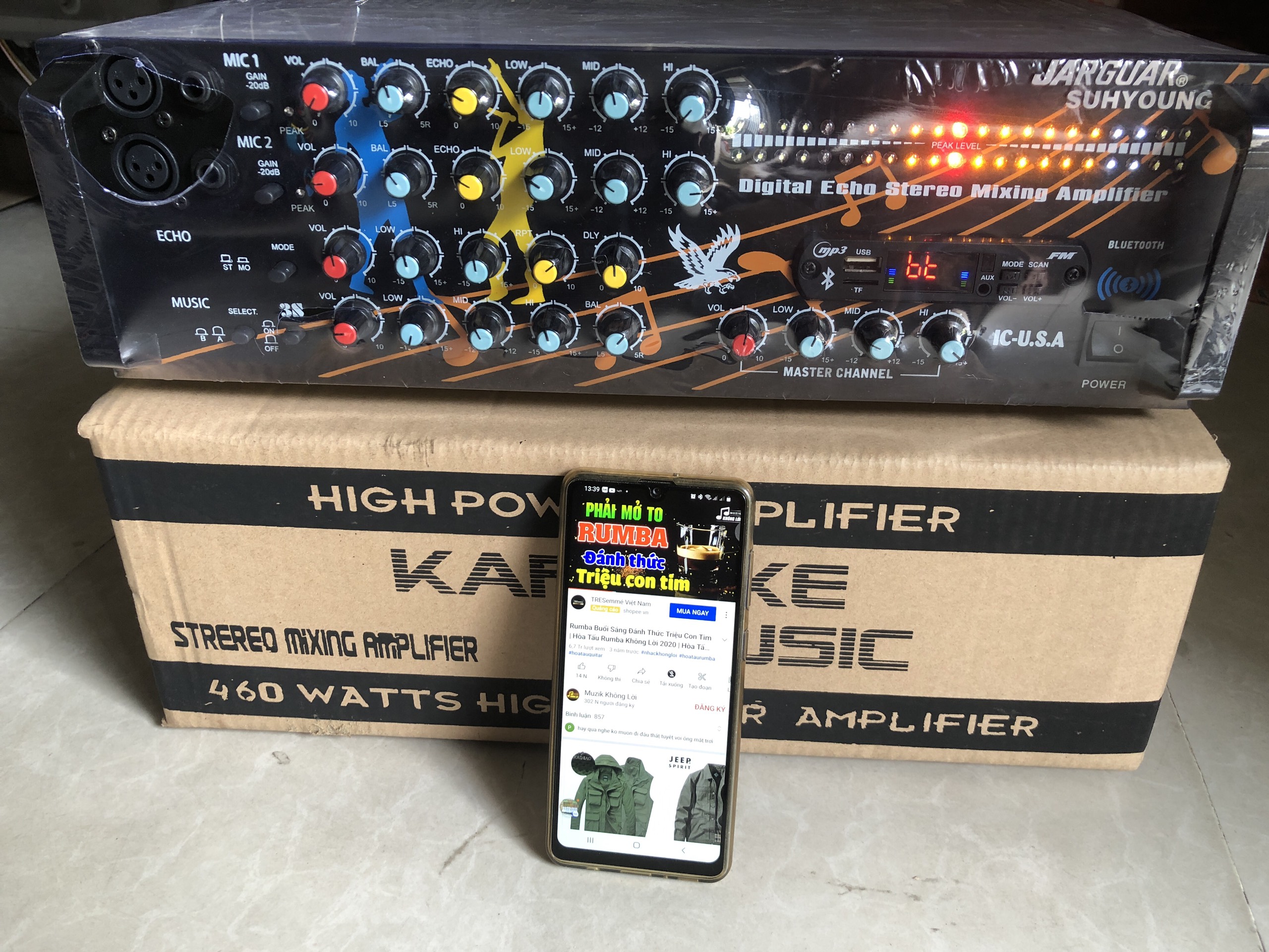 Amply jarguar 8 sò bluetooth 5.0 cs 600w