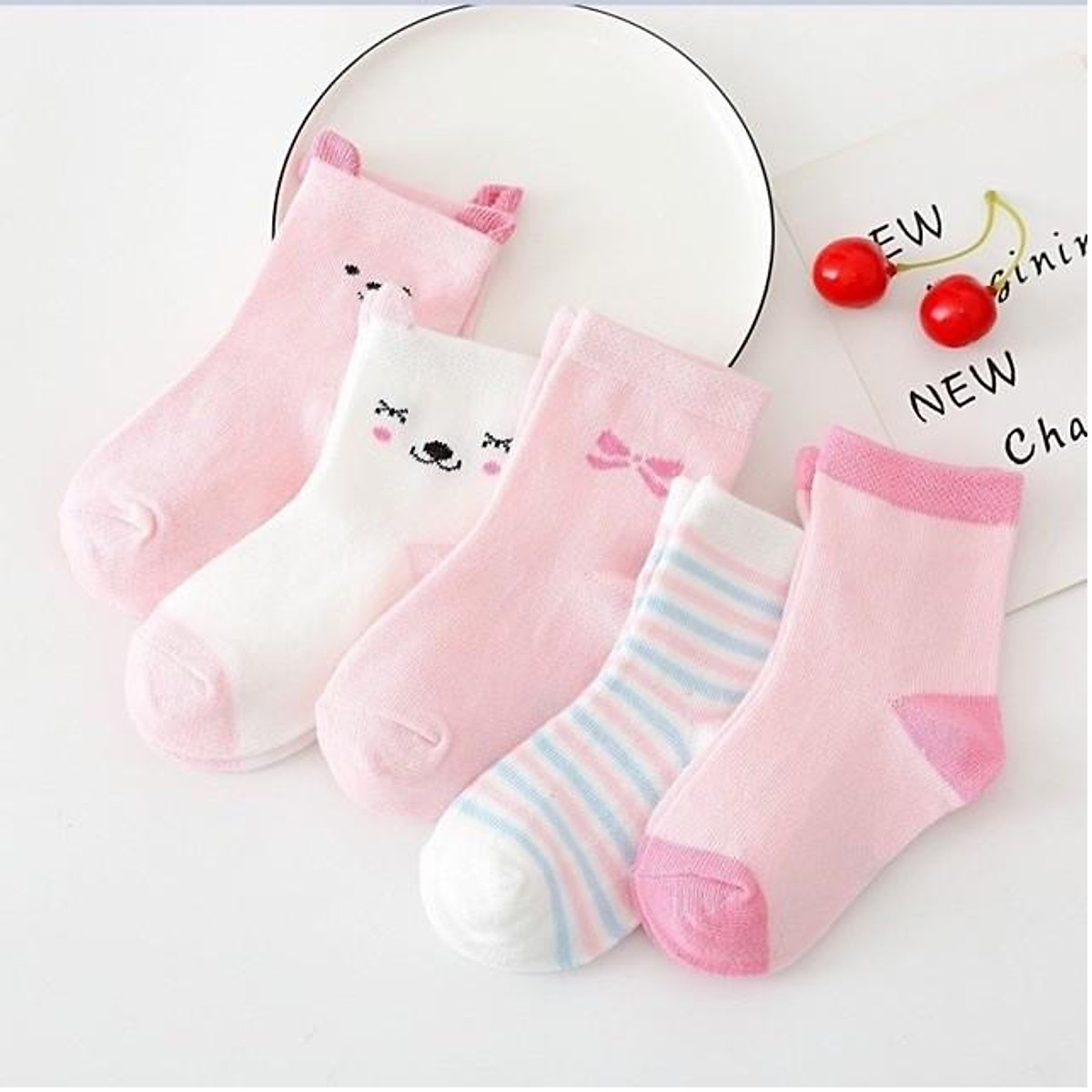 (1 Set = 5 Đôi) Tất Cao Cổ Cho Bé (Tất Lưới) Chất Cực Đẹp