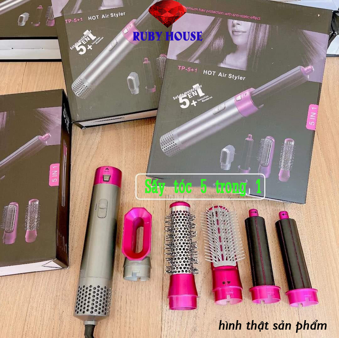 Máy làm tóc chuyên nghiệp 5in1 , 5 chức năng làm tóc , máy uốn xoăn tóc tự động 5in1, máy tạo kiểu tóc cao cấp 2022