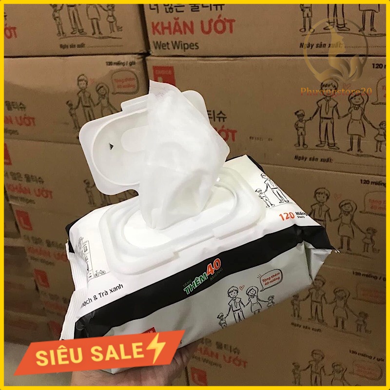 Khăn Ướt LOTTE CHOICE L Gói 120 Miếng (Bibistore)