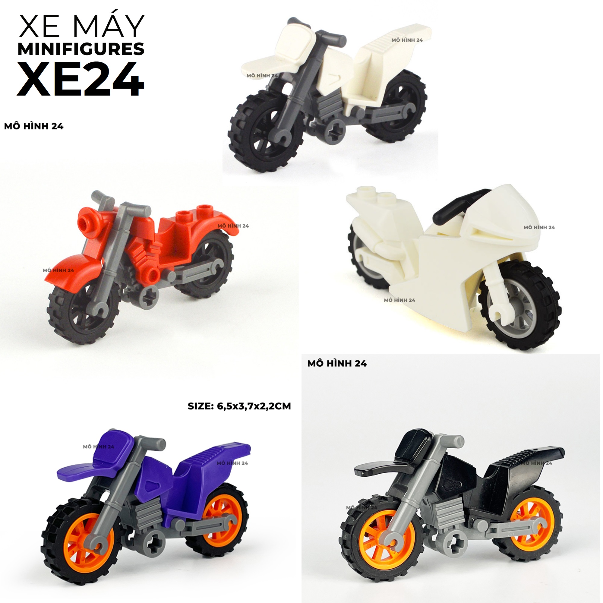 Mô hình đồ chơi xe máy minifigures minifigure xe24 cho nhân vật