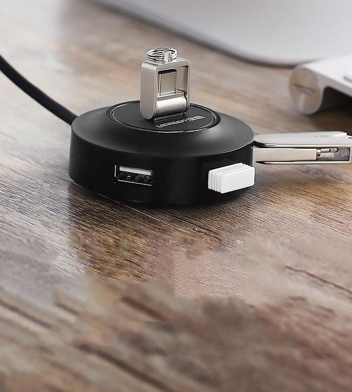 Hub USB 4 cổng 20 Ugreen + Micro USB hỗ trợ OTG (đen)
