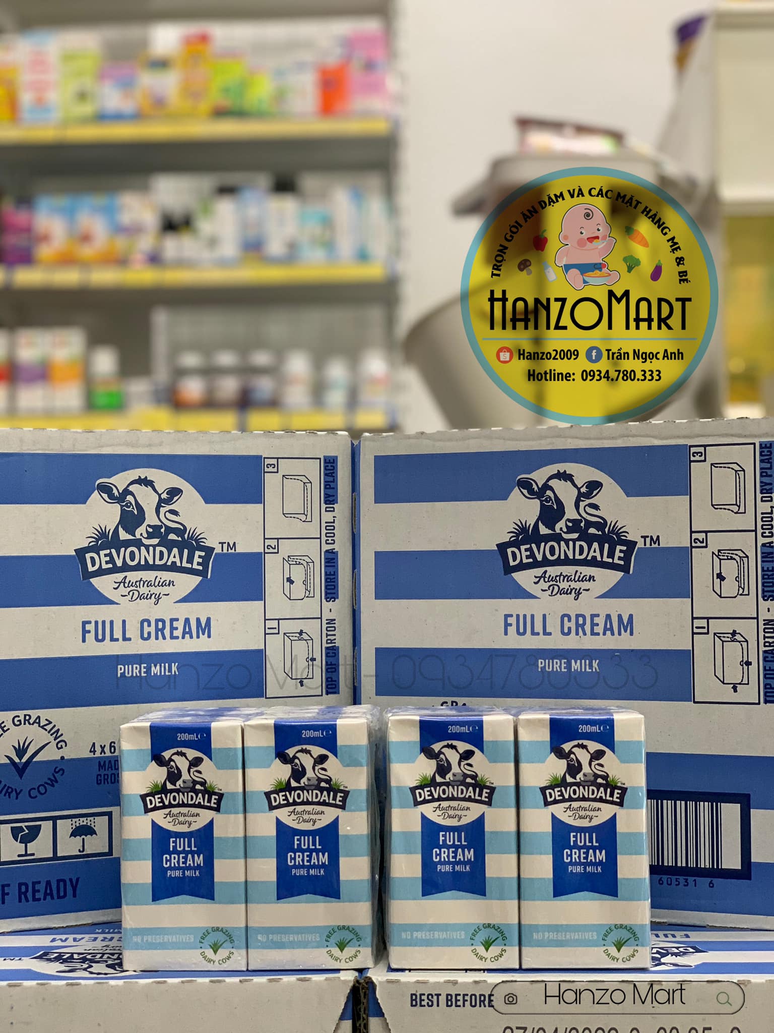 Sữa Tươi Devondale Full Cream Úc (Thùng 24 Hộp 200Ml)