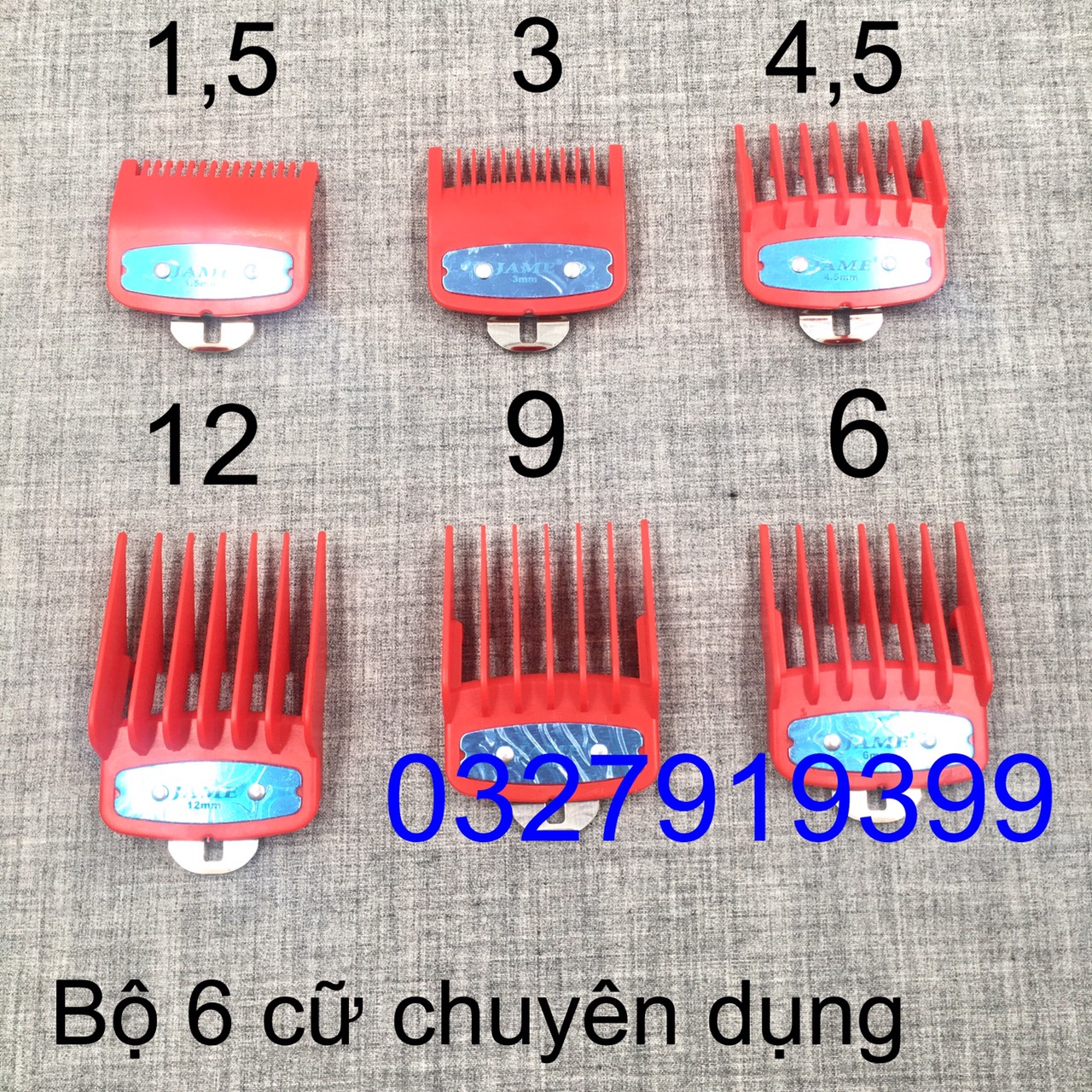 Cữ tông đơ gá thép JAME - BARBER ( 1 bộ 6 cái )