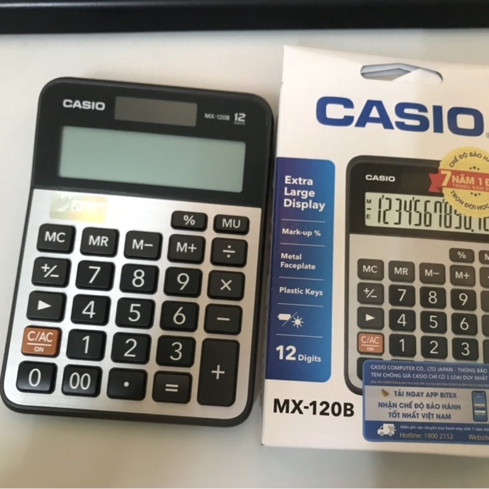 Computer portable Casio MX 120b with keys designed plastic makes it easy surface metal withstand strong impact