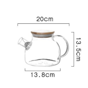Ấm trà thủy tinh nắp gỗ 1000ml