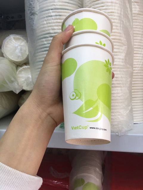 50 Cốc Giấy Dùng 1 Lần Đựng Trà, Cà Phê 12Oz