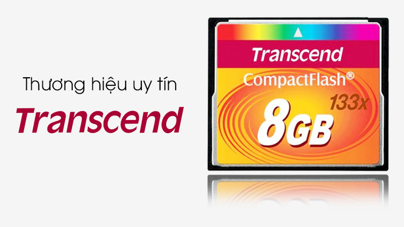 Thẻ nhớ CF Transcend CompactFlash 8GB 133x Speed dùng cho máy ảnh , máy CNC