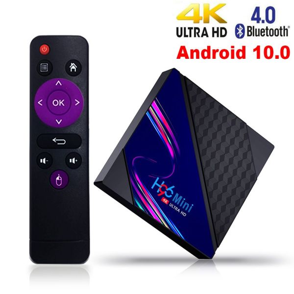 BGTDWU H96 Mini V8 Bộ giải mã video 60fps Bluetooth 2GB 16GB 4K 3D Media Player Android 10.0 Hộp TV thông minh RK3228A Hộp đặt trên cùng