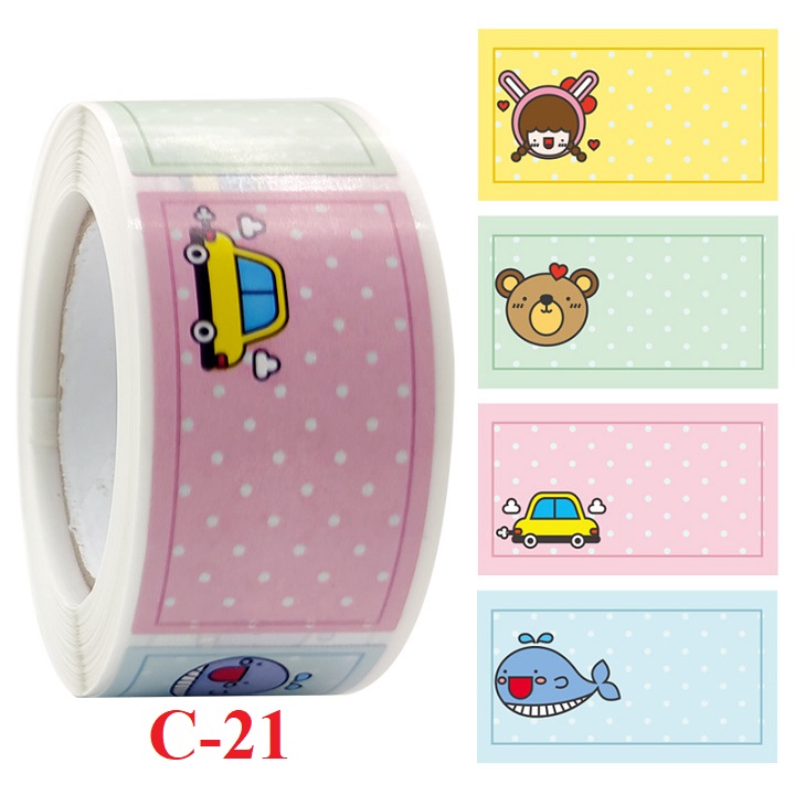 Cuộn 250 miếng Sticker Nhãn Dán [Tem dán] ghi nhớ 25x45mm