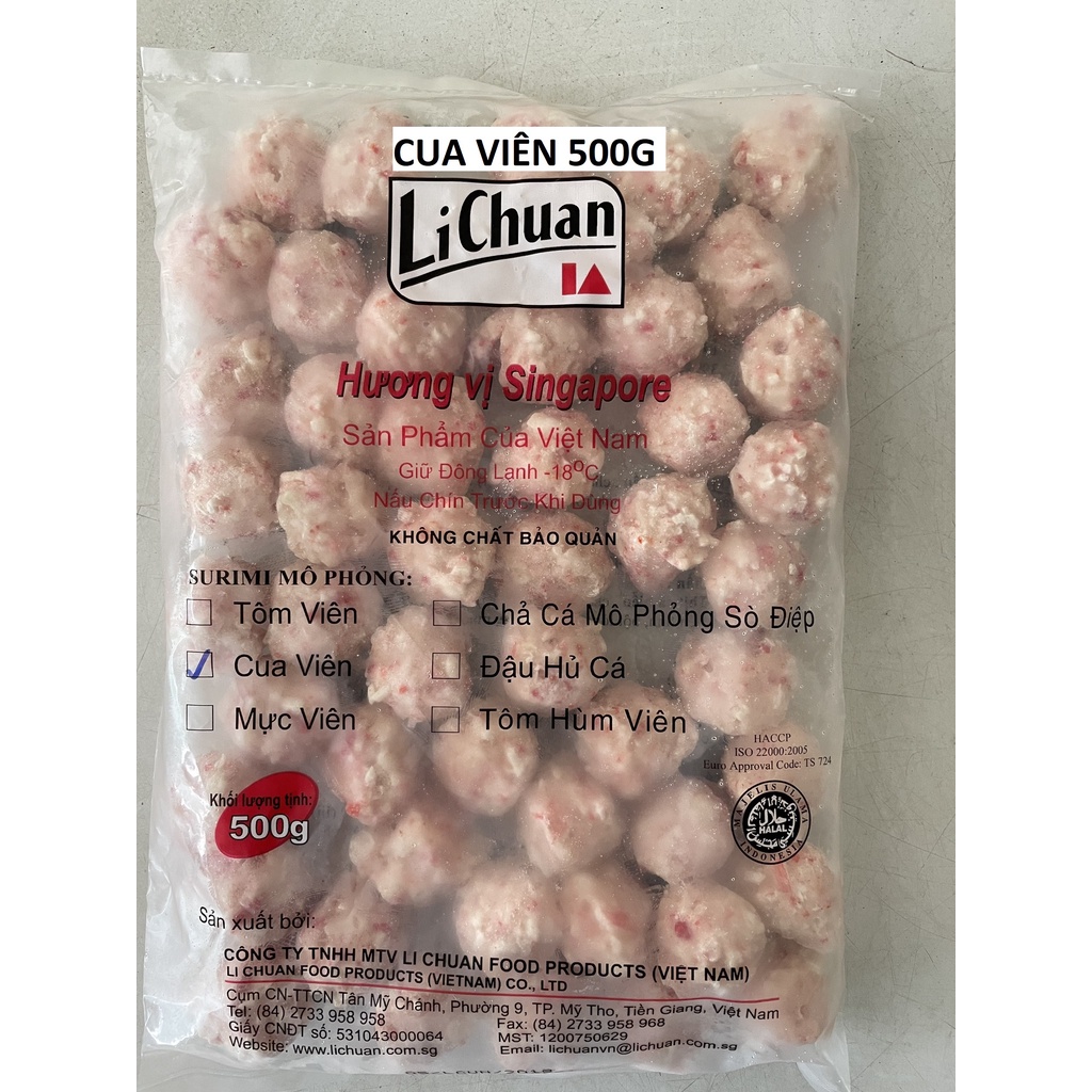 Chả cá mô phỏng Cua viên Lichuan 500g