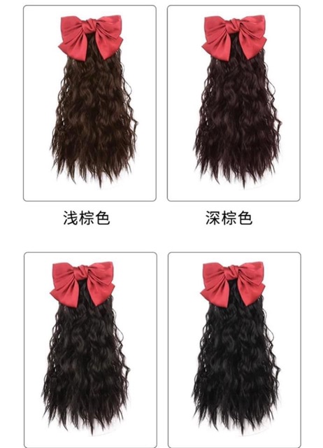 Tóc xù kẹp nơ❤️freship 50❤️ tóc cột xù kẹp nơ cao cấp