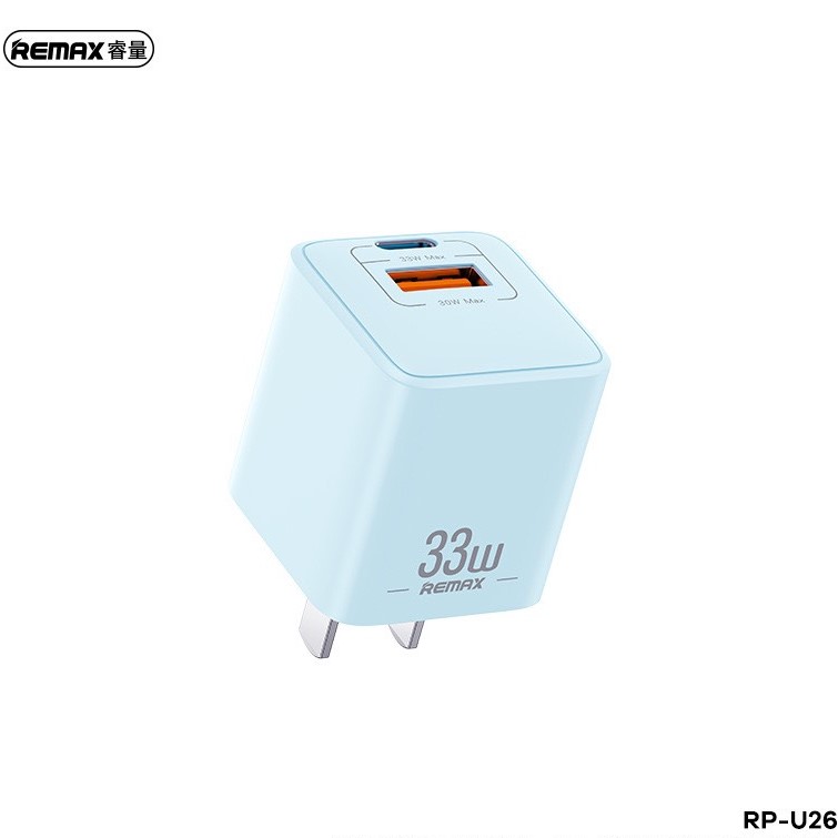 Củ sạc nhanh GaN Remax U26 33W PD+QC 2 cổng sạc