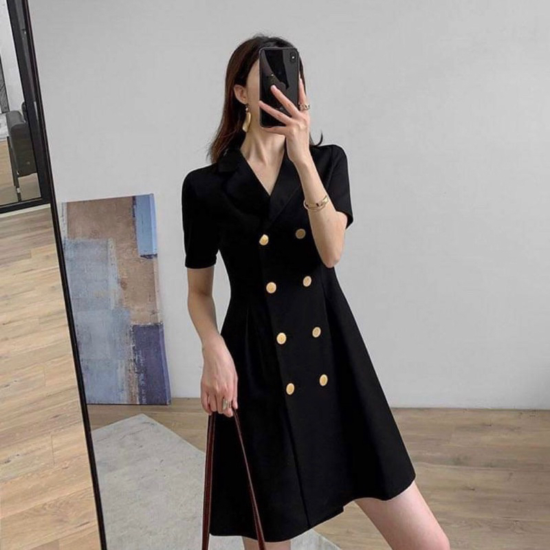 ĐẦM VEST NÚT KEM (có ảnh thật) MS171