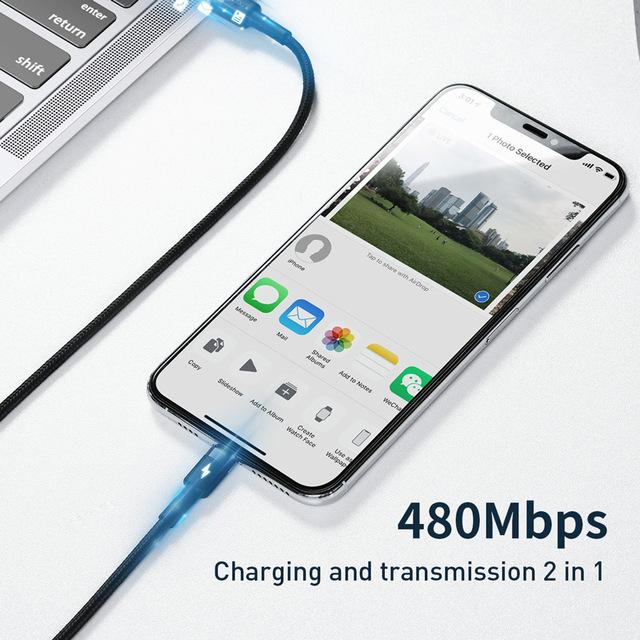 [BẢO HÀNH 12 THÁNG] Cáp sạc nhanh và truyền dữ liệu tốc độ cao Type C - Lightning Baseus (CATKLF) cho iPhone (18W PD Cáp bọc chống gãy đứt)
