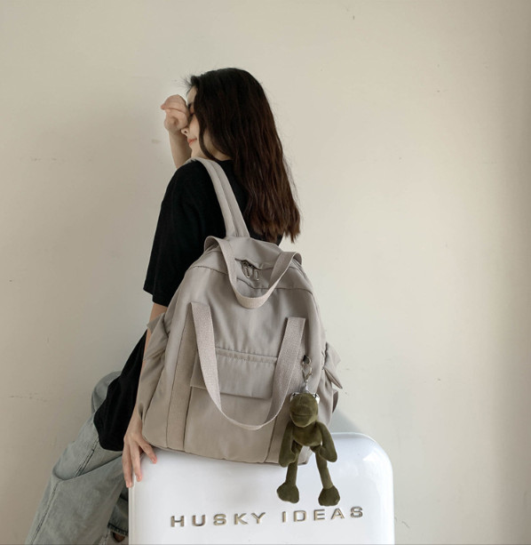 Balo ulzzang đi học nam nữ trơn màu basic chống thấm LILA QD27