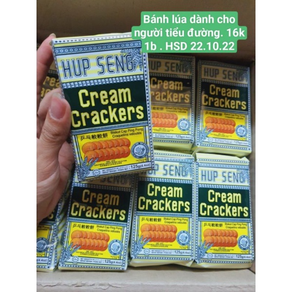 Bánh Ăn Kiêng Lúa Lạc Hup Seng Cream Crackers (Gói 125g)