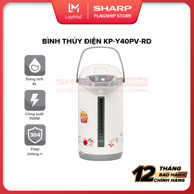 Bình Thủy  Điện Sharp KP-Y40PV-RD Dung Tích 4L [HÀNG CHÍNH HÃNG BẢO HÀNH 12 tháng]