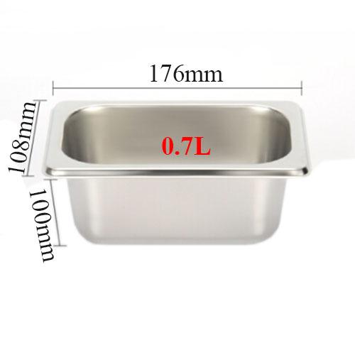 Khay inox GN 1/9 sâu 100mm đựng thực phẩm