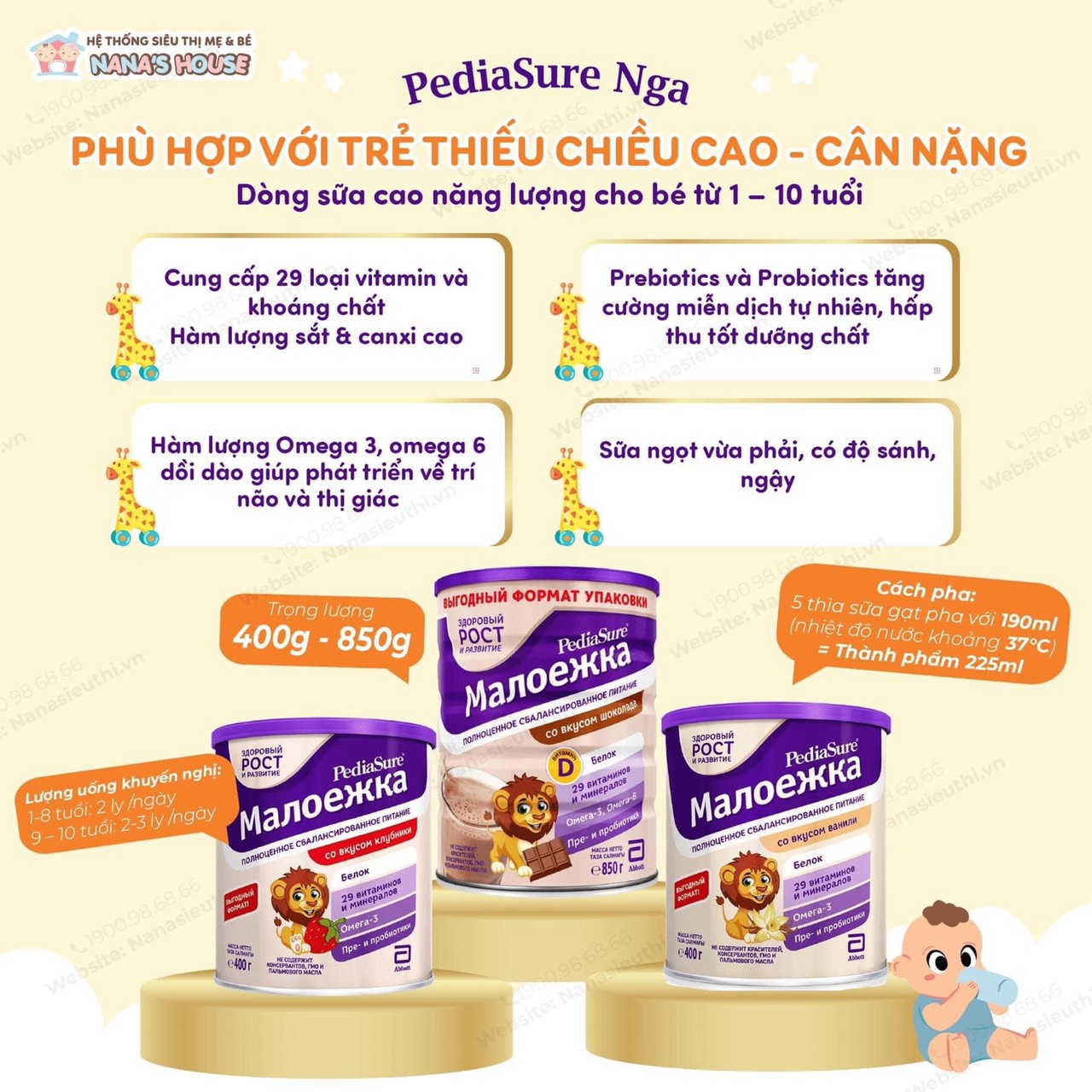 sữa bột pediasure Nga