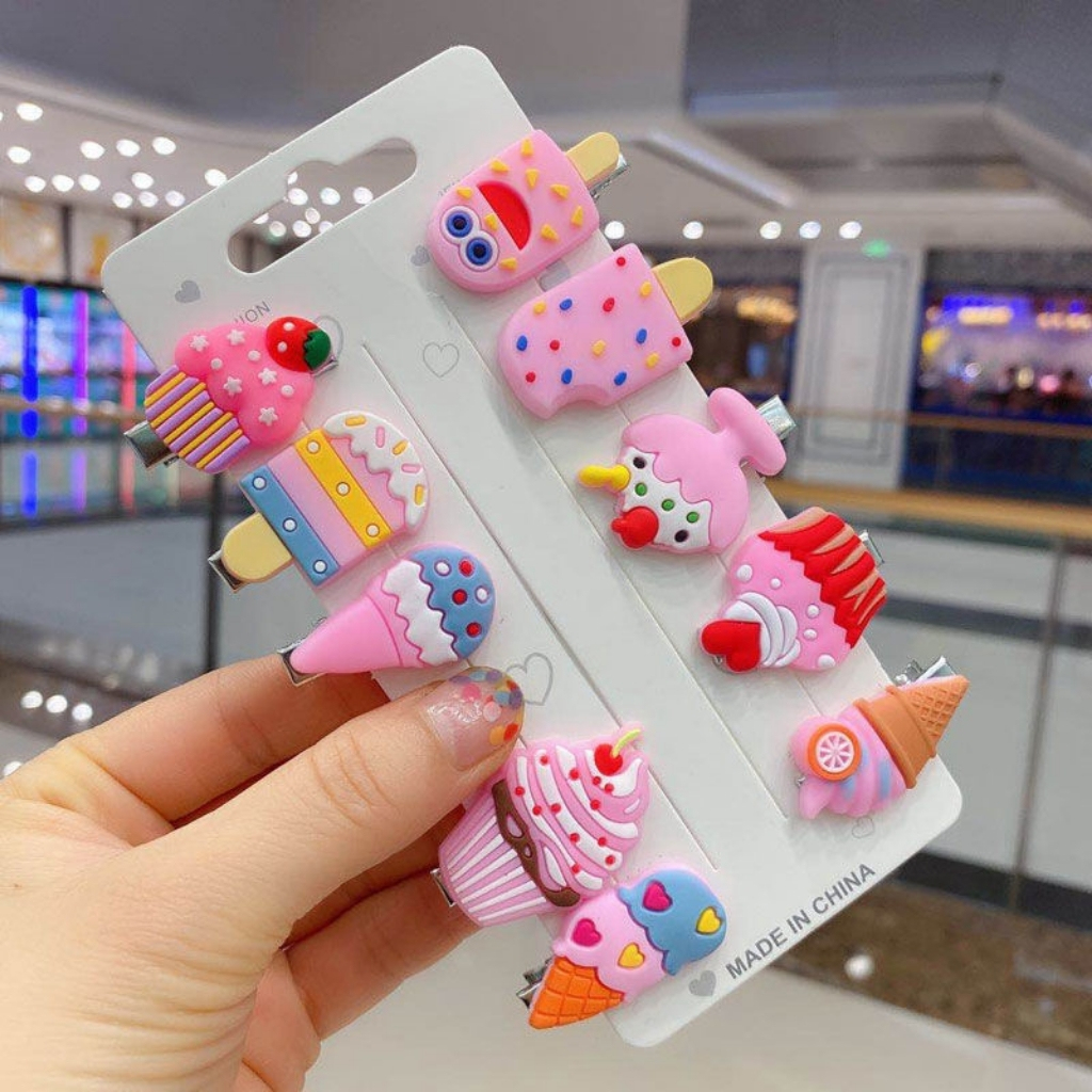 Set 10 Kẹp Tóc Cho Bé Gái Nhiều Màu Đáng Yêu KT10