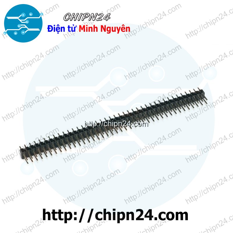 Header hàng rào đực đôi thẳng 2x40p đen 2.54mm