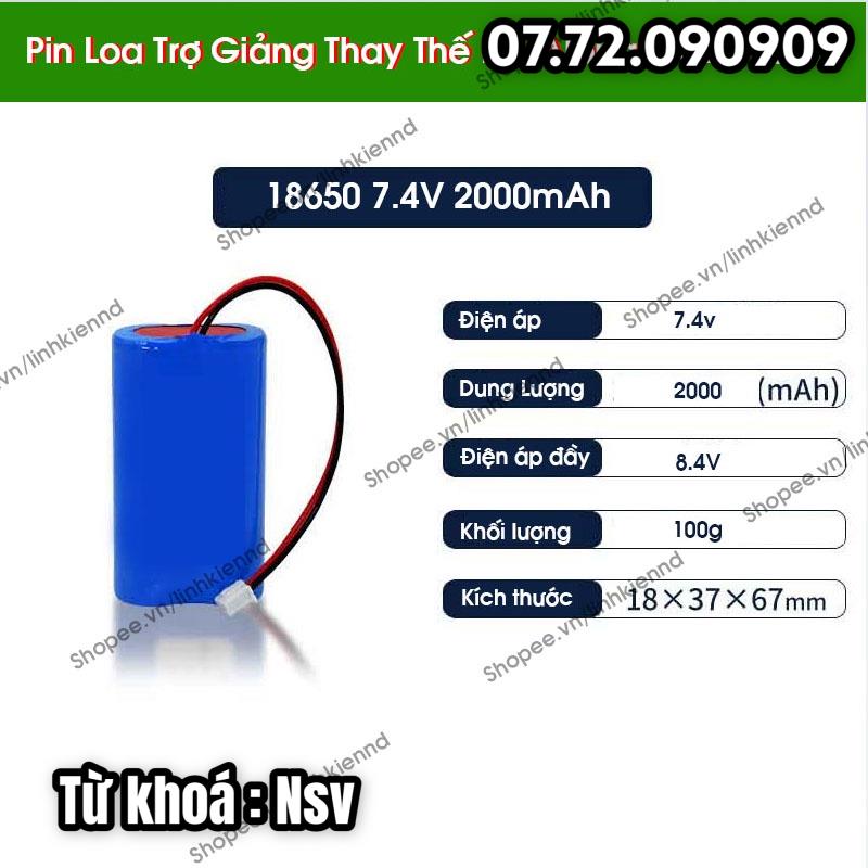 Nsv pin 2200mah dùng loa bẫy chim trợ giảng 7.4