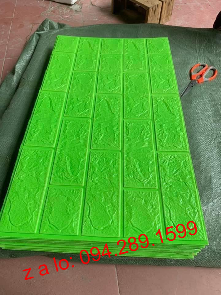 Xốp dán tường màu xanh lá 3D dán tường, mua tấm miếng xốp giả gạch ốp dán tường bán giá rẻ sỉ, tấm mút xốp dán tường