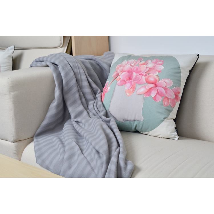 Chăn dạ kẻ đắp ghế sofa văn phòng công sở Vitmossa IKEA