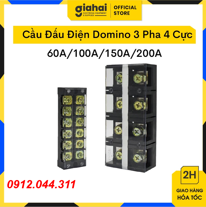 Cầu đấu điện 3 pha 4 cực 60a/100a/150a/200a tbd34