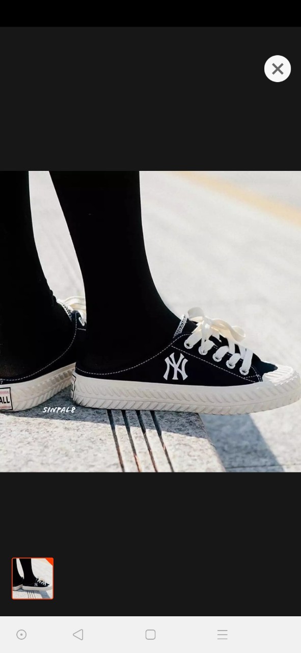 GIÀY SNEAKER - SỤC MLB NY ĐEN- TRẮNG